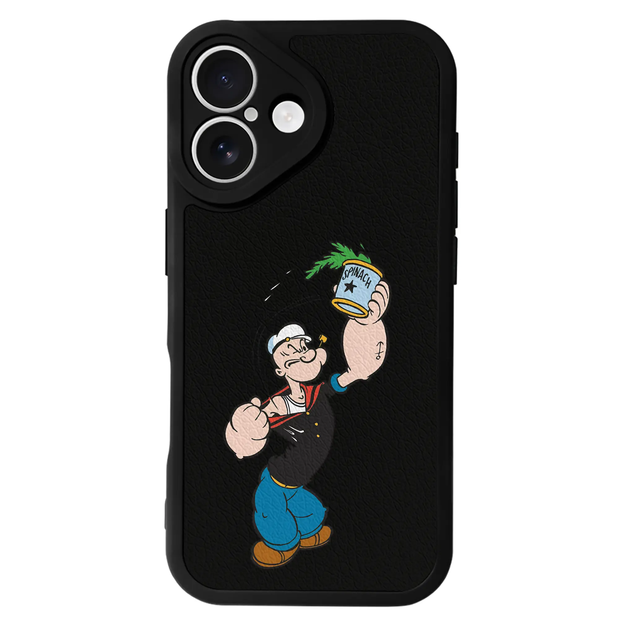 ポパイ グッズ ポパイ - IPhone 16シリーズ対応 ・ シリコンスマホケース ・ レザー調 ・ 高精度フィット ・ 耐衝撃 ・ ワイヤレス充電対応 ・ 精密カット